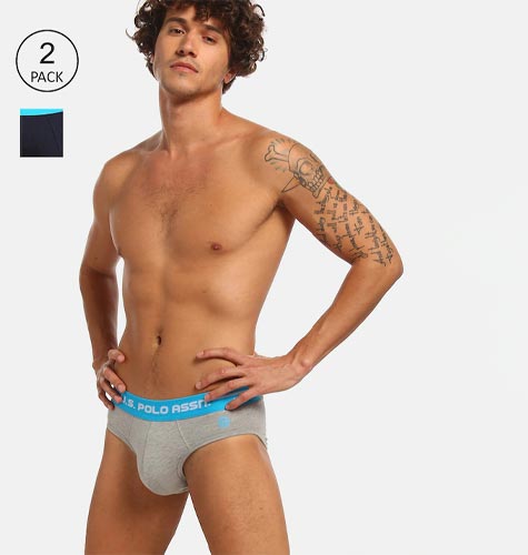 Men Pack Of 2 Assorted Basic Briefs IYAH-NG0-P2